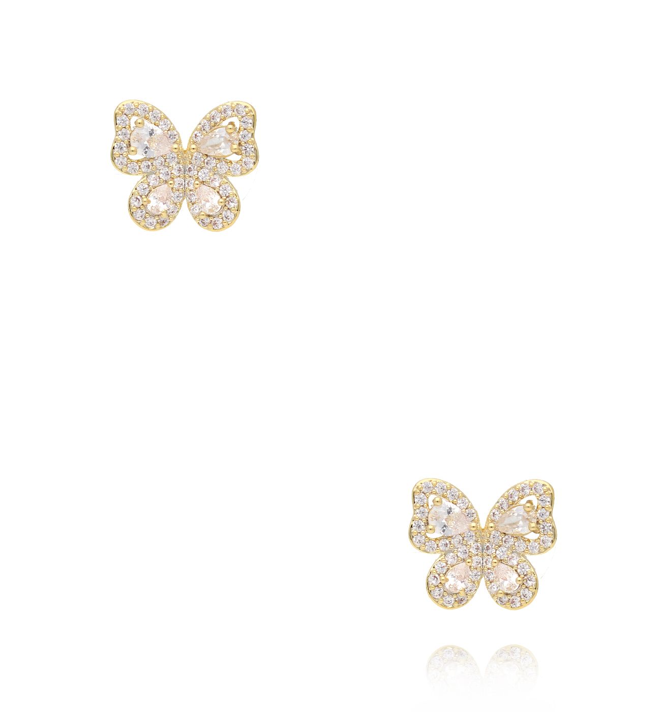 Kolczyki złote sztyfty w kształcie motylka KLU0109