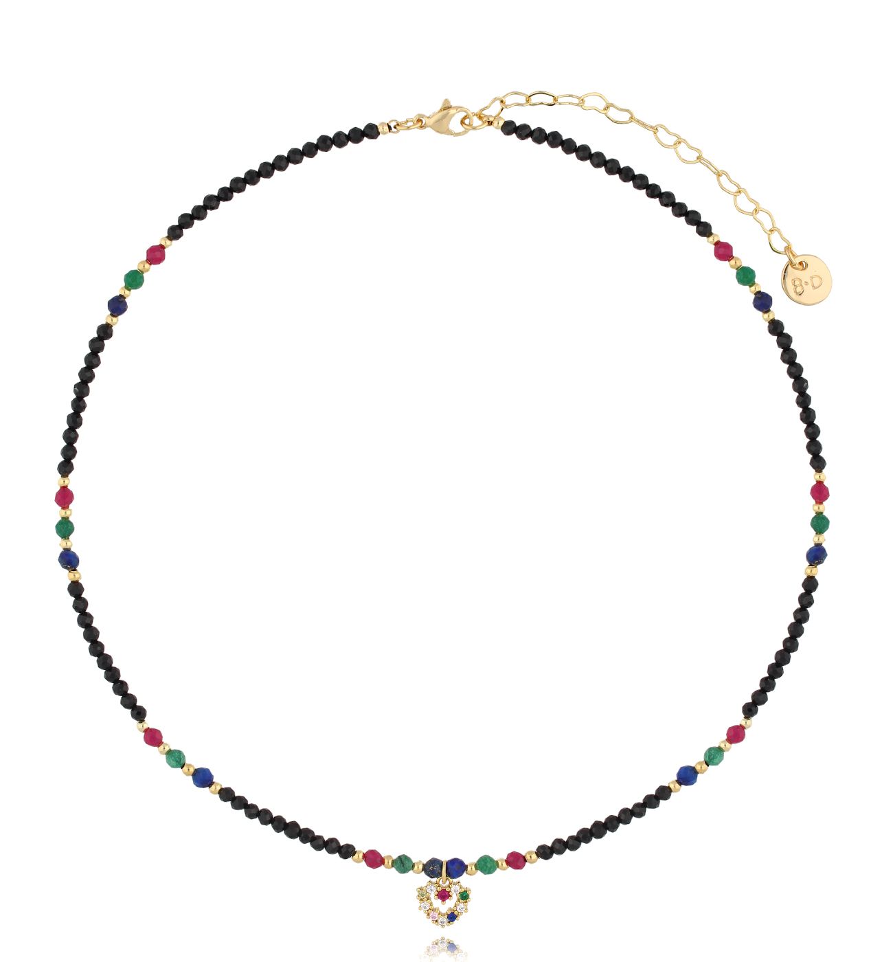 Naszyjnik z turmalinami i sercem Meknes - By Dziubeka