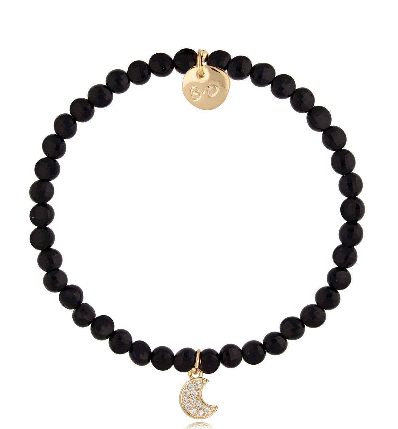 Bransoletka z agatami i księżycem Volcano - By Dziubeka