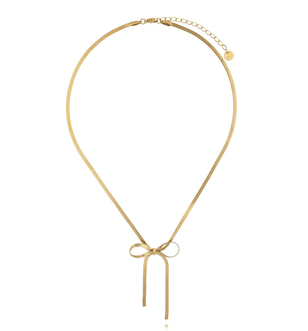 Naszyjnik żmijka z kokardką złoty NSY0469