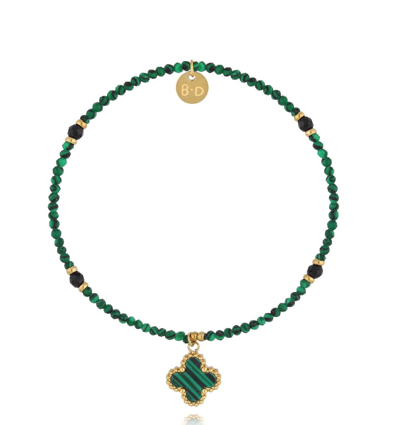 Bransoletka zielona z koniczynką BTW3317