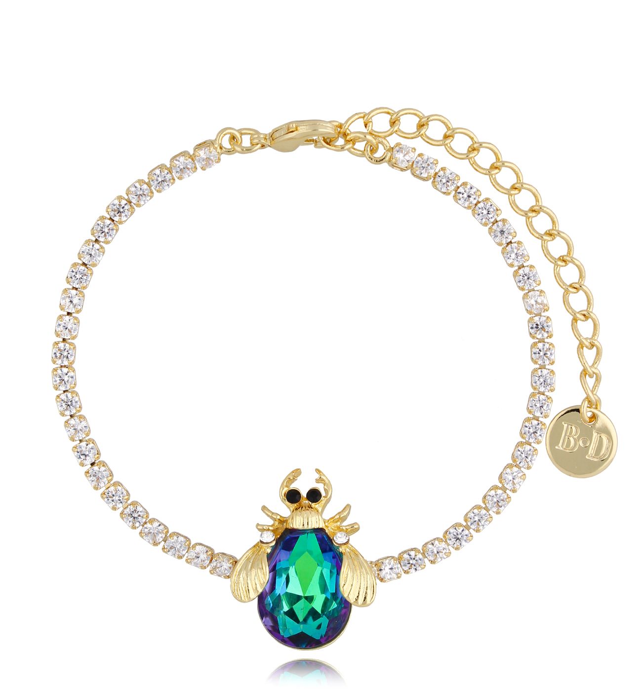 Bransoletka z zielonym owadem Glamour Midnight - By Dziubeka