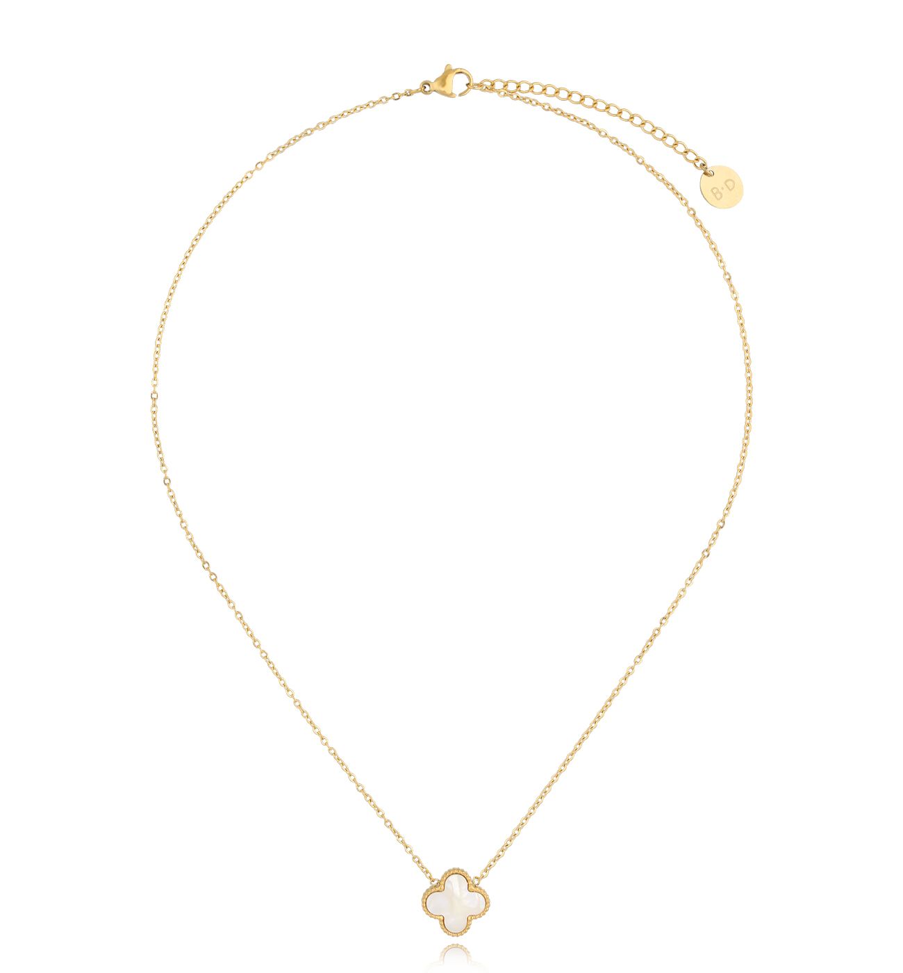 Naszyjnik z białą koniczynką Clover NSY0208 - By Dziubeka