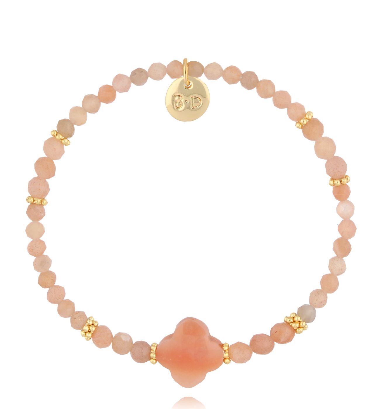 Bransoletka kamieniami słonecznymi z koniczynką Karafuu - By Dziubeka