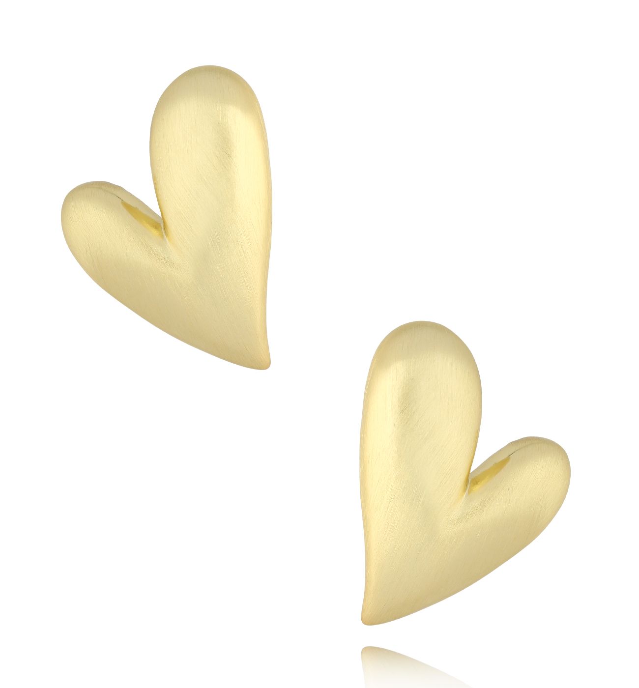 Kolczyki złote serca duże Corazones - By Dziubeka