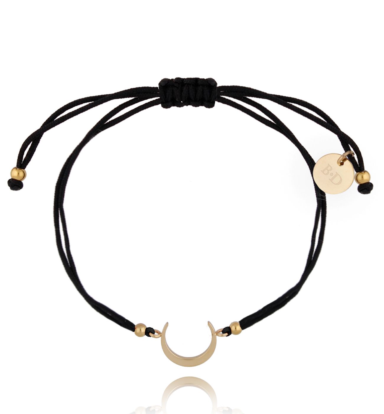 Bransoletka czarno-złota z księżycem Fragile BGL0537