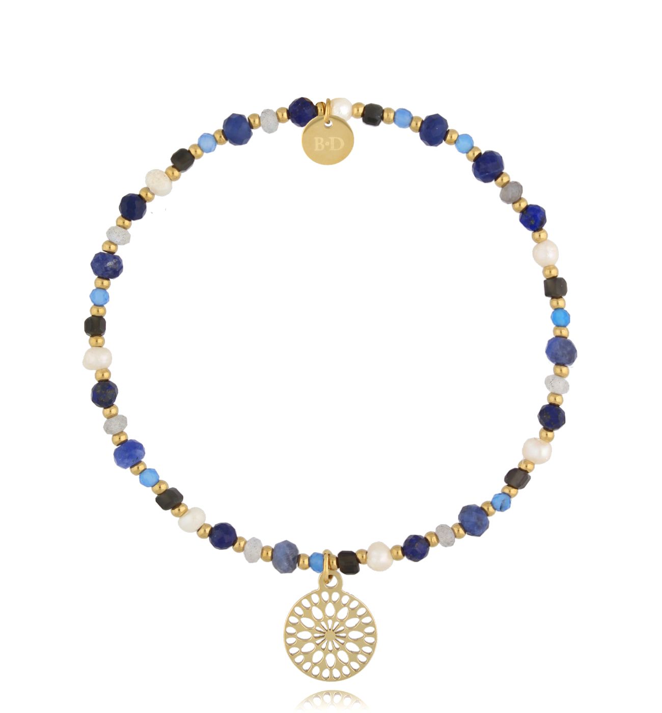 Bransoletka granatowa z kamieniami naturalnymi Latifa - By Dziubeka