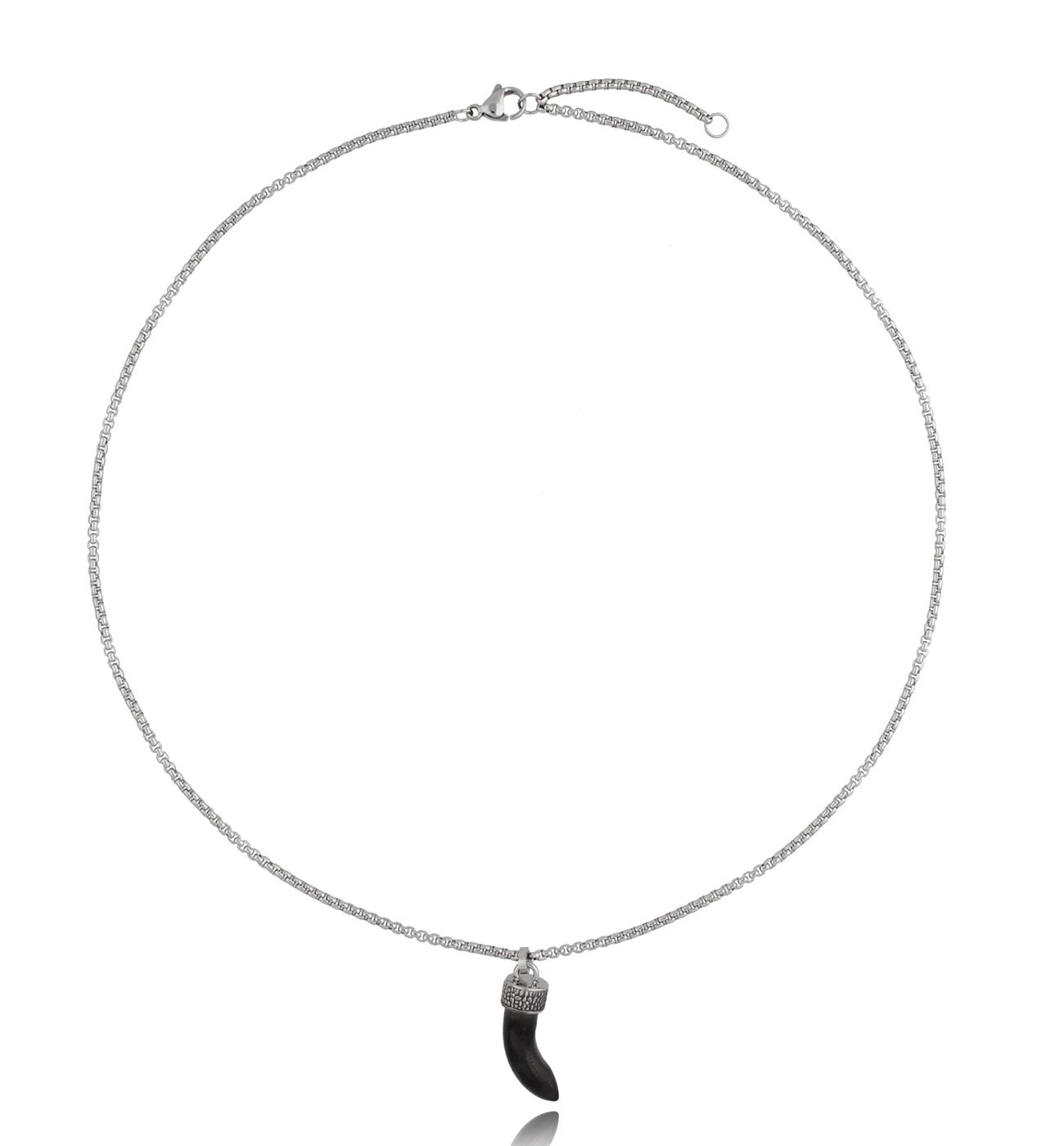 Naszyjnik męski z czarną zawieszką Bert - By Dziubeka