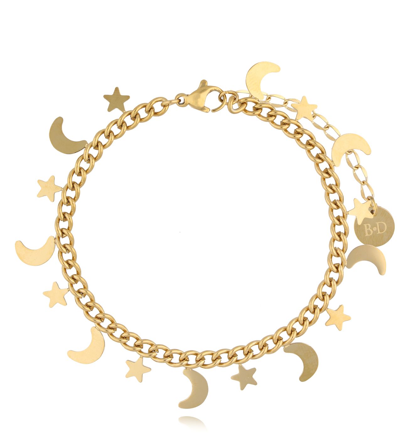Bransoletka złota z gwiazdkami i księżycami Dazzling BSA0491