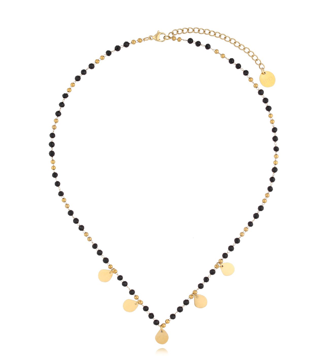 Naszyjnik czarny z dyskami Korsy NSY0113