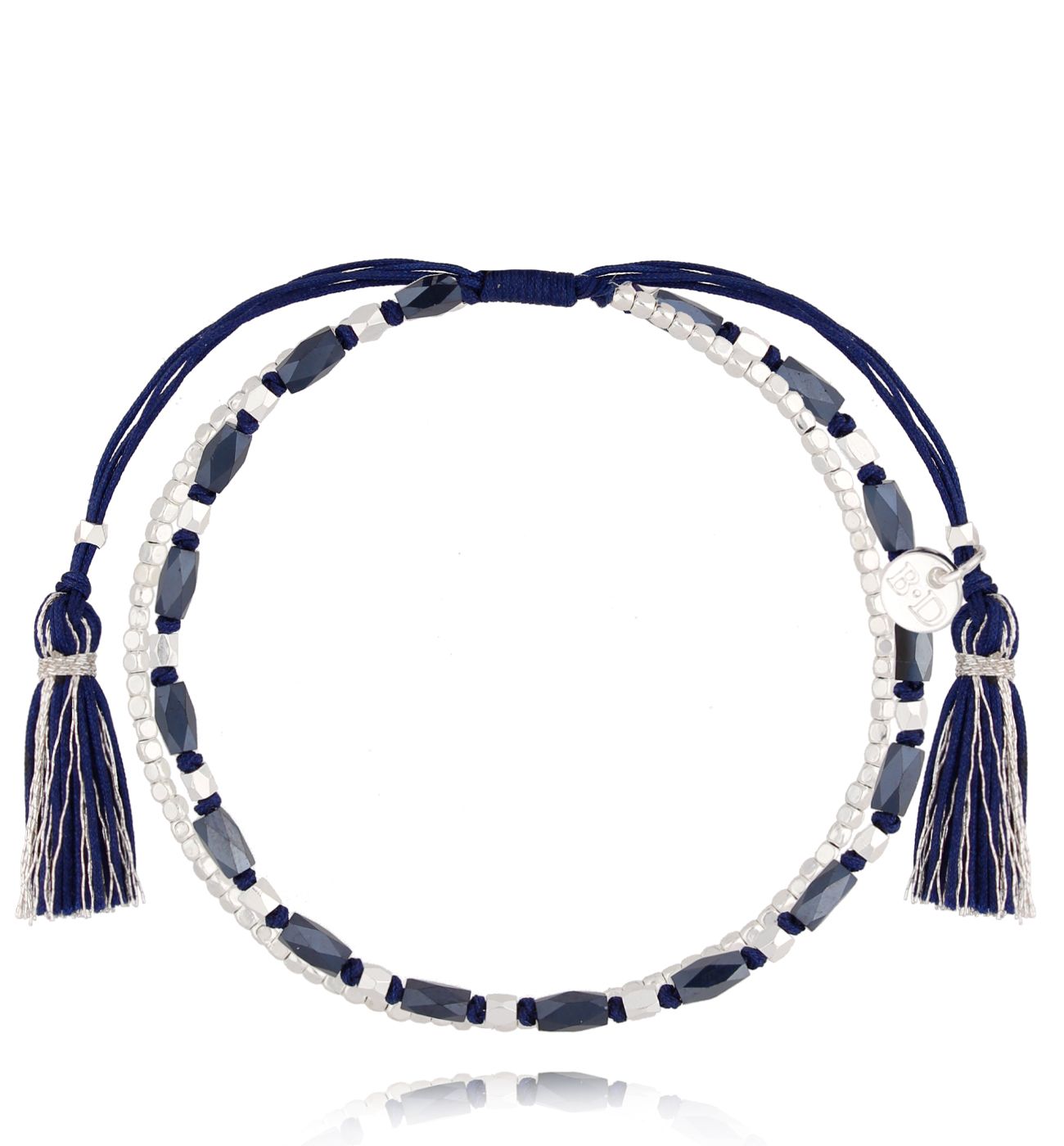 Bransoletka granatowa z hematytami Elsie - By Dziubeka