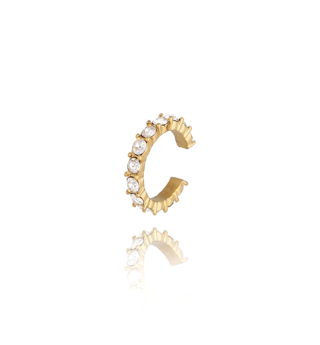 Nausznica złota mała z cyrkoniami Ariah - By Dziubeka