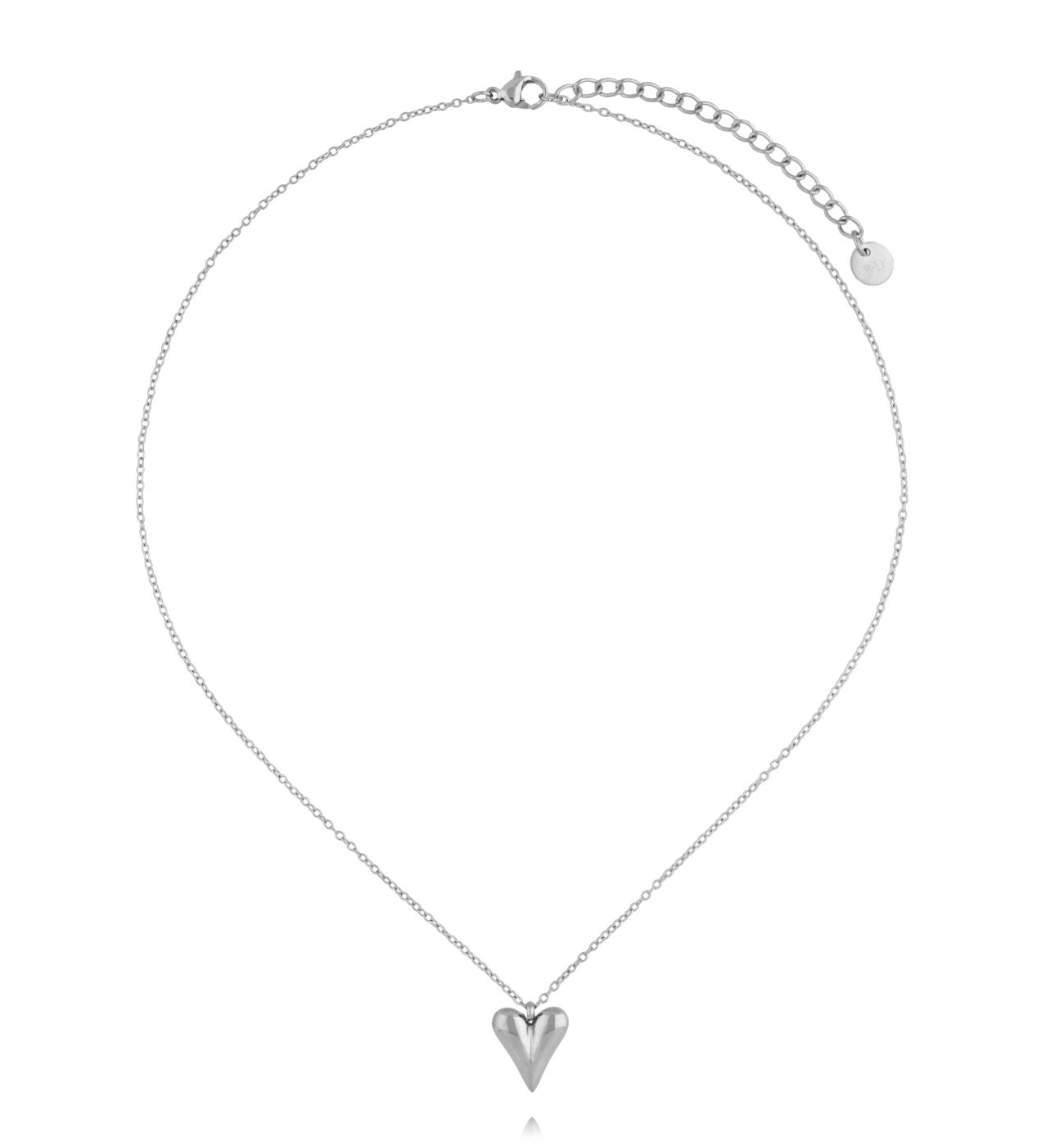Naszyjnik z sercem srebrny - By Dziubeka
