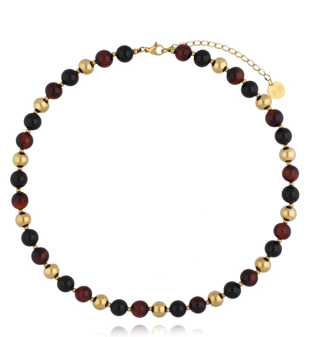 Naszyjnik z agatami i tygrysim okiem - By Dziubeka