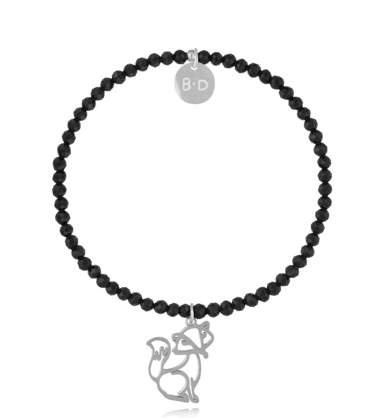 Bransoletka z turmalinami i srebrnym liskiem - By Dziubeka