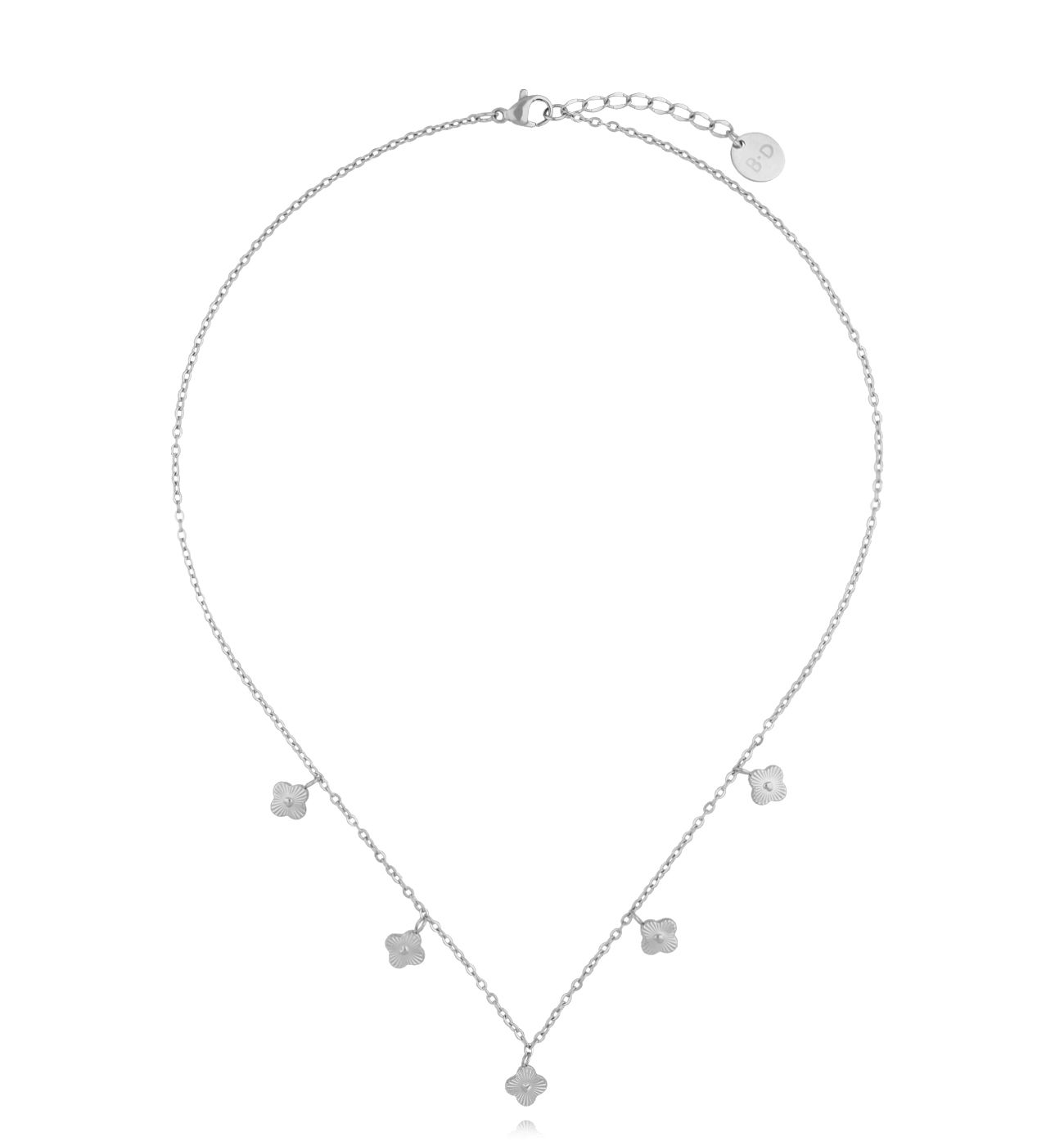 Naszyjnik z koniczynkami srebrny NSY0407