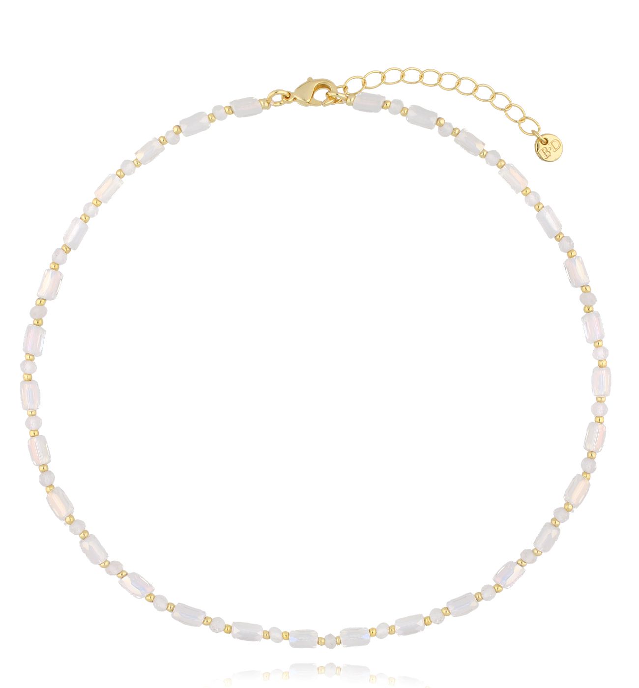 Naszyjnik z transparentnymi kryształkami jasny - By Dziubeka