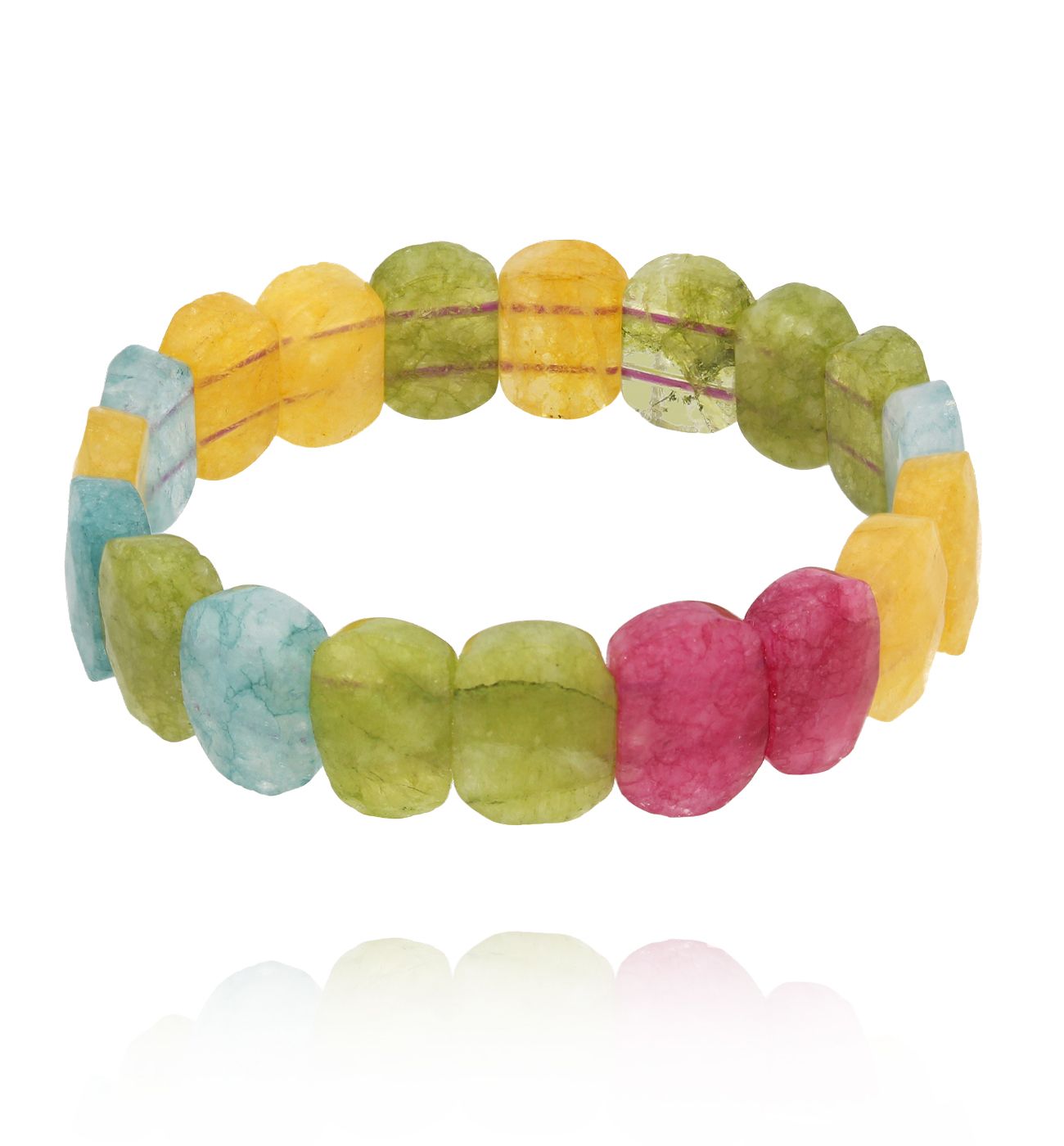 Bransoletka kolorowa z jadeitami BPA0546