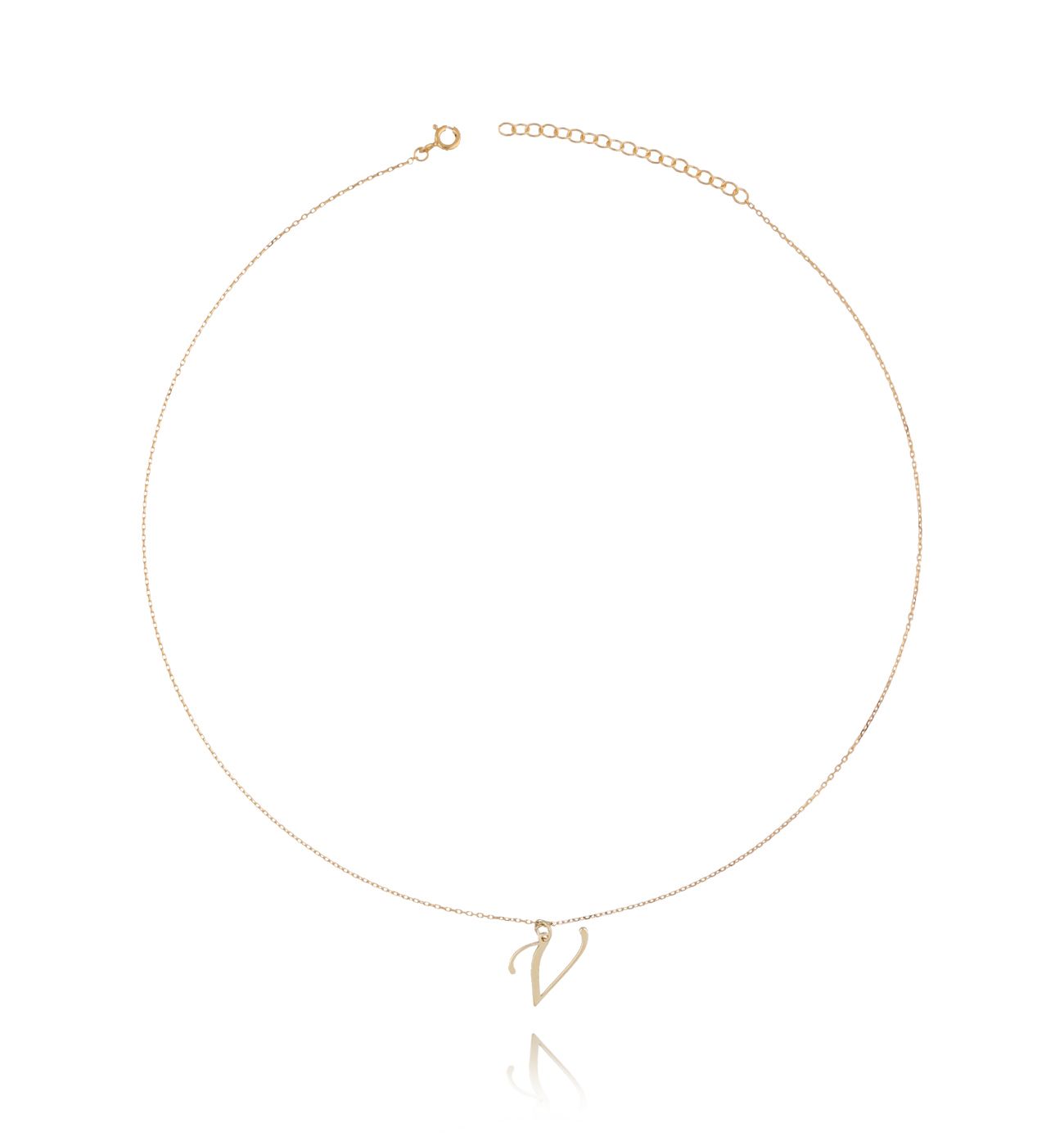 Naszyjnik srebrny pozłacany z literką V - By Dziubeka