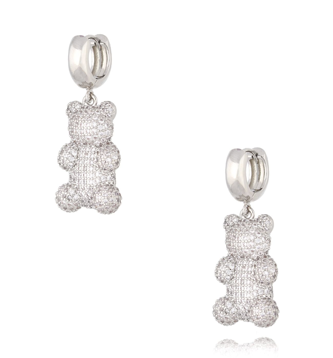Kolczyki srebrne z duzymi misiami Bears - By Dziubeka