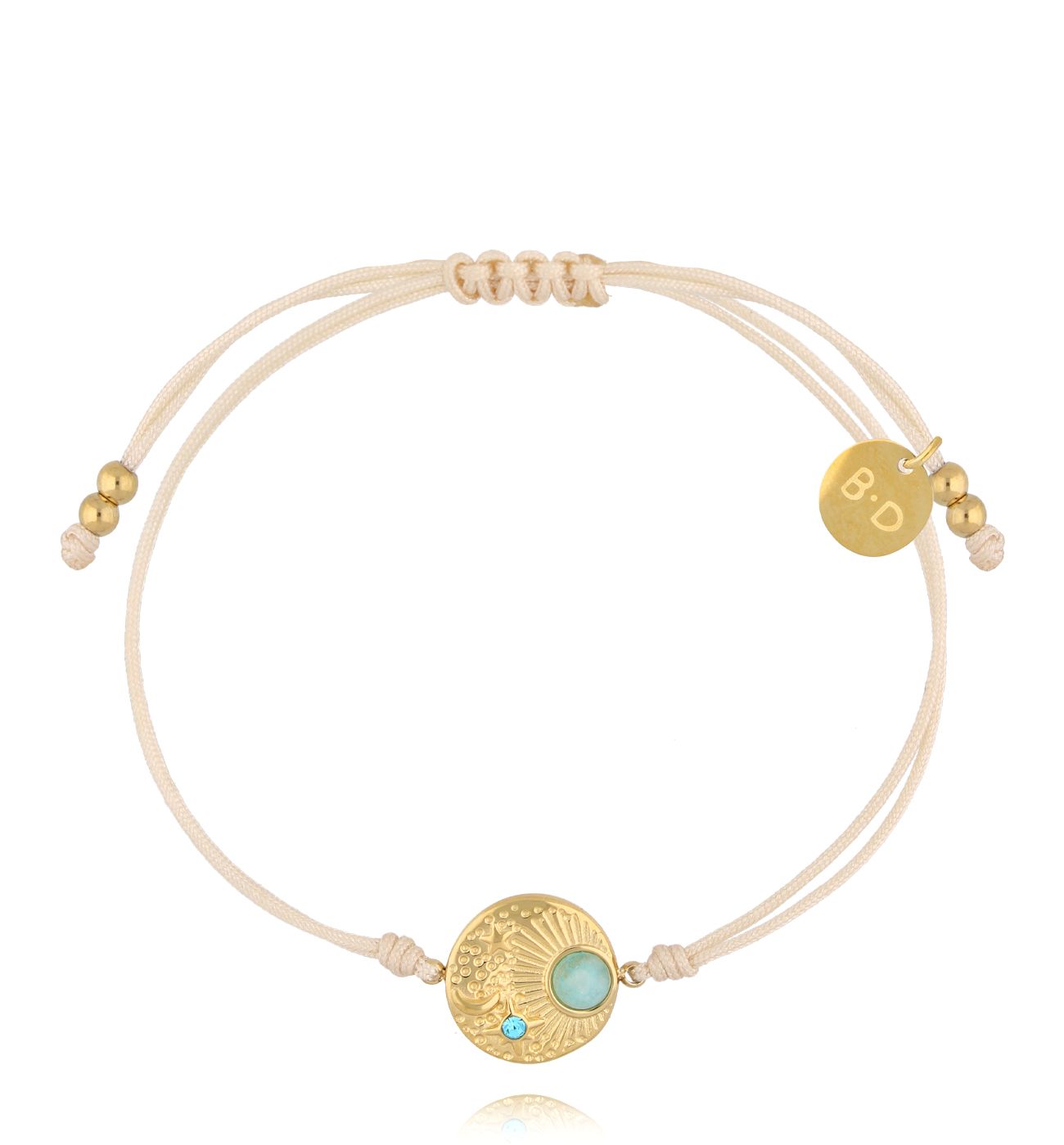 Bransoletka beżowa z amazonitem BMT0243 - By Dziubeka