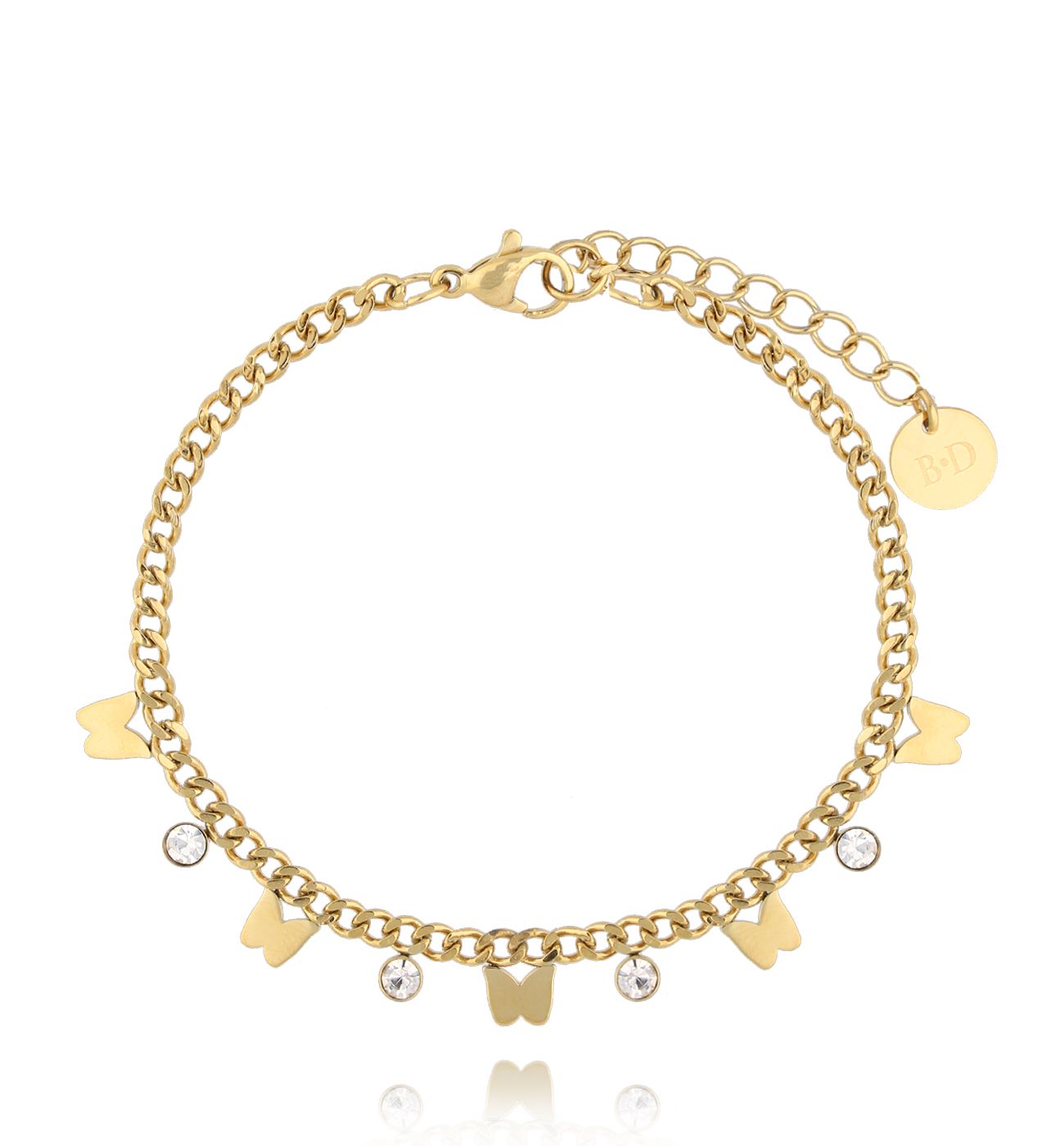 Bransoletka złota z motylkami Dazzling BSA0493