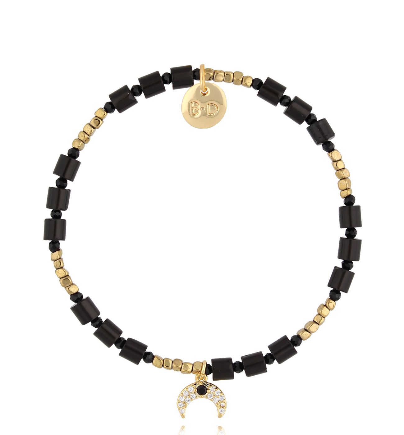 Bransoletka czarna z księżycem Bariksza BTW2367