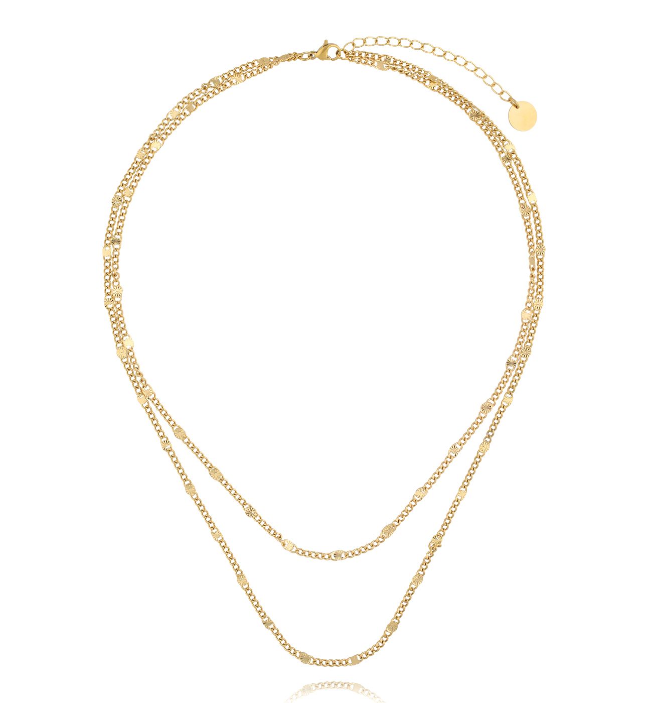 Naszyjnik z łańcuszkami złoty Horizon - By Dziubeka