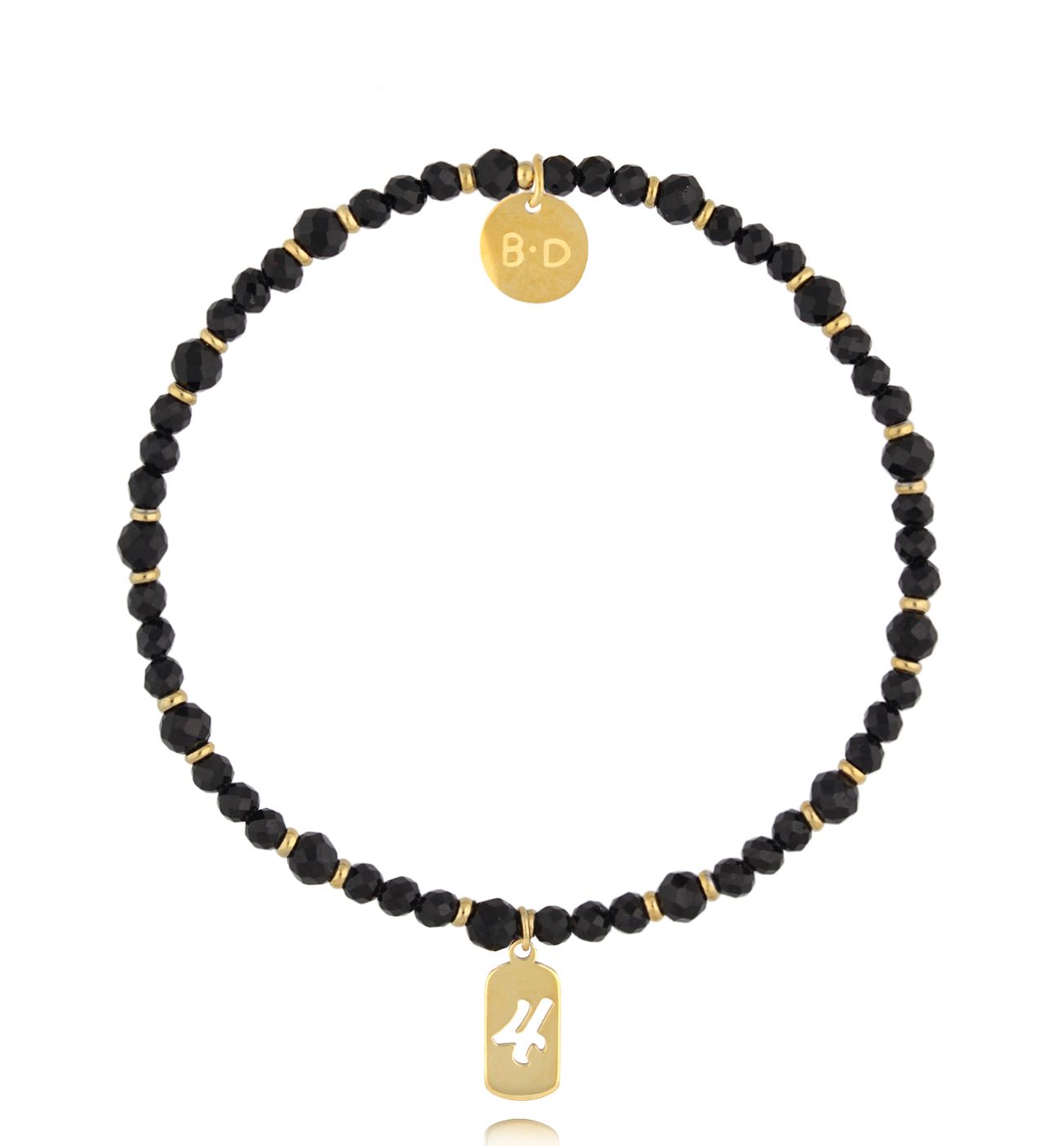 Bransoletka z agatami i cyfrą 4 złota BTW2991