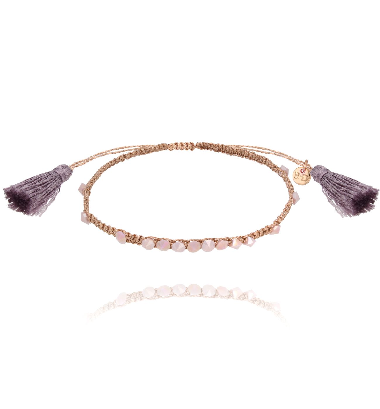 Bransoletka różowe złoto z kryształkami Nahia BSC1806