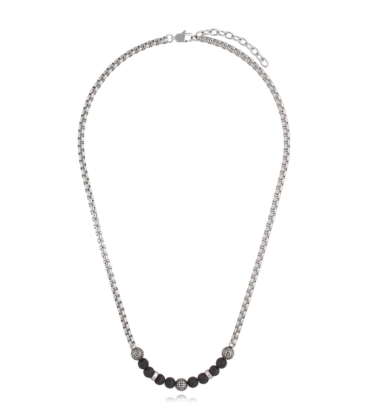 Naszyjnik z lawą i łańcuchem Karsi NMITC0132