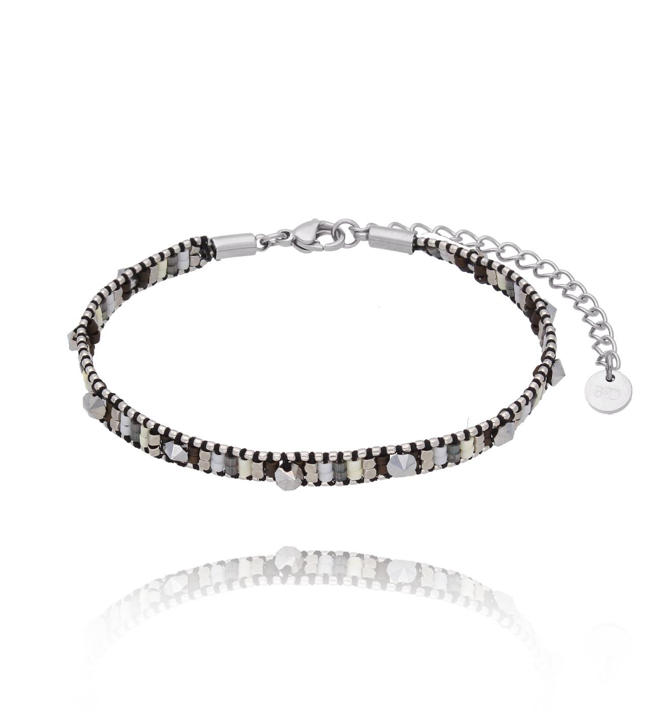 Bransoletka szara z koralikami Miyuki Decor BSC1868