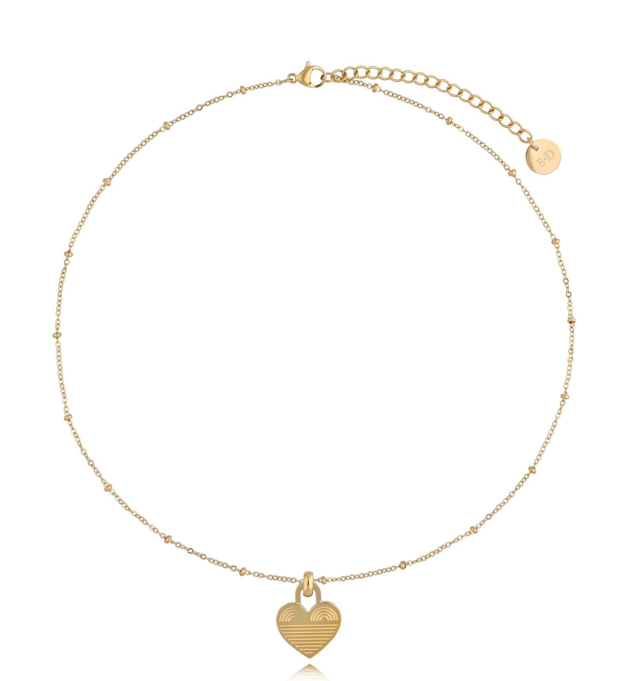 Naszyjnik złoty z sercem Boho Heart - By Dziubeka