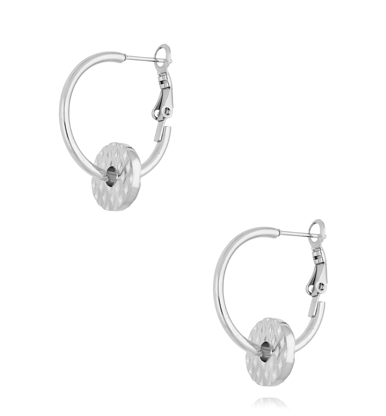 Kolczyki srebrne kółka z gniecionym dyskiem KSA1780