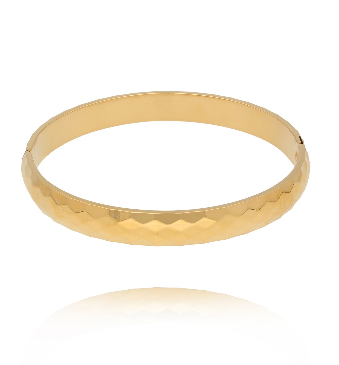 Bransoletka obręcz fasetowana złota BSY0440