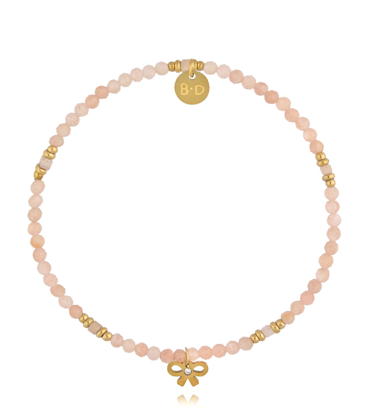 Bransoletka z kamieniami słonecznymi i kokardką BTW3302