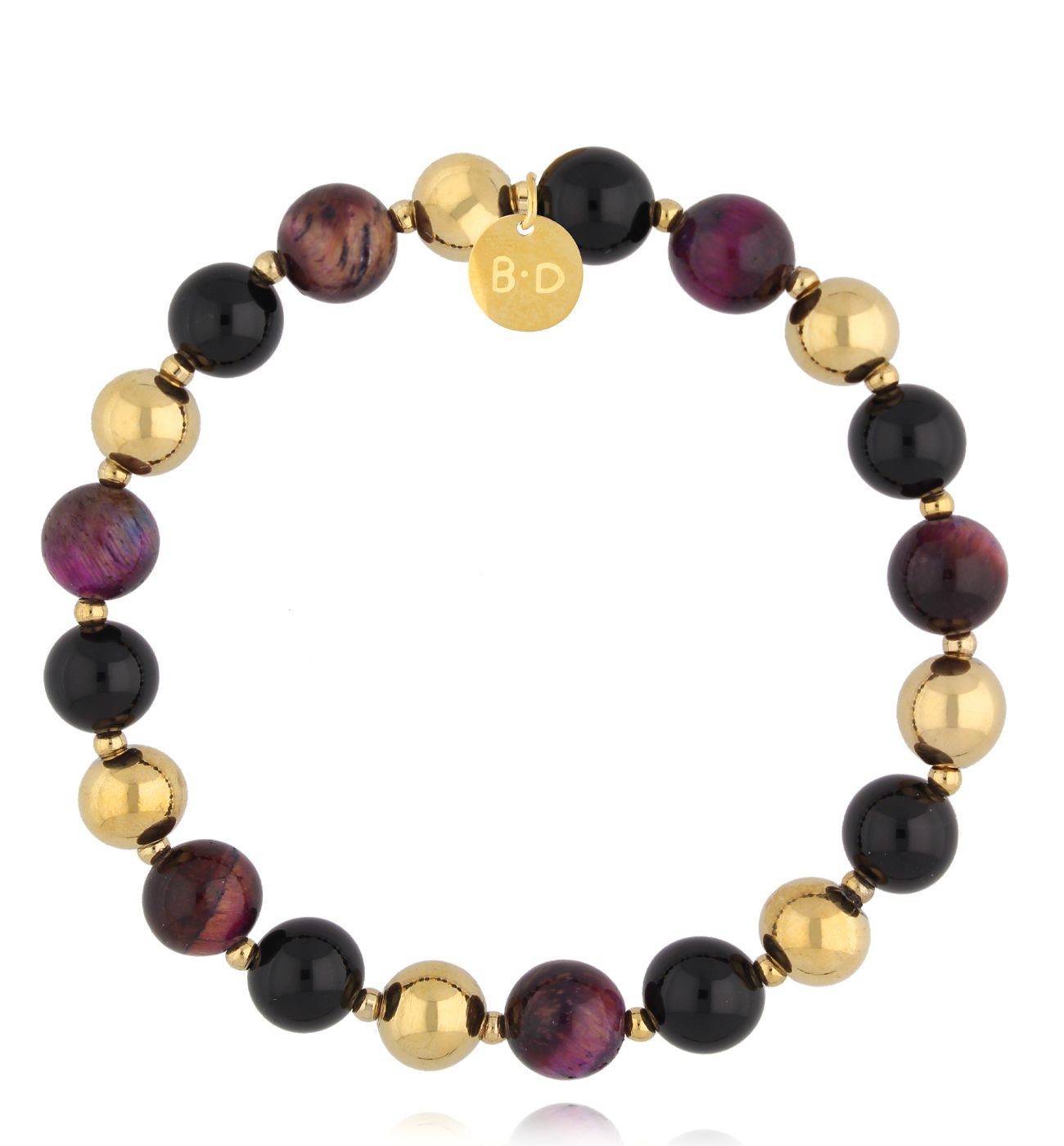 Bransoletka z agatami i tygrysim okiem BPA0527