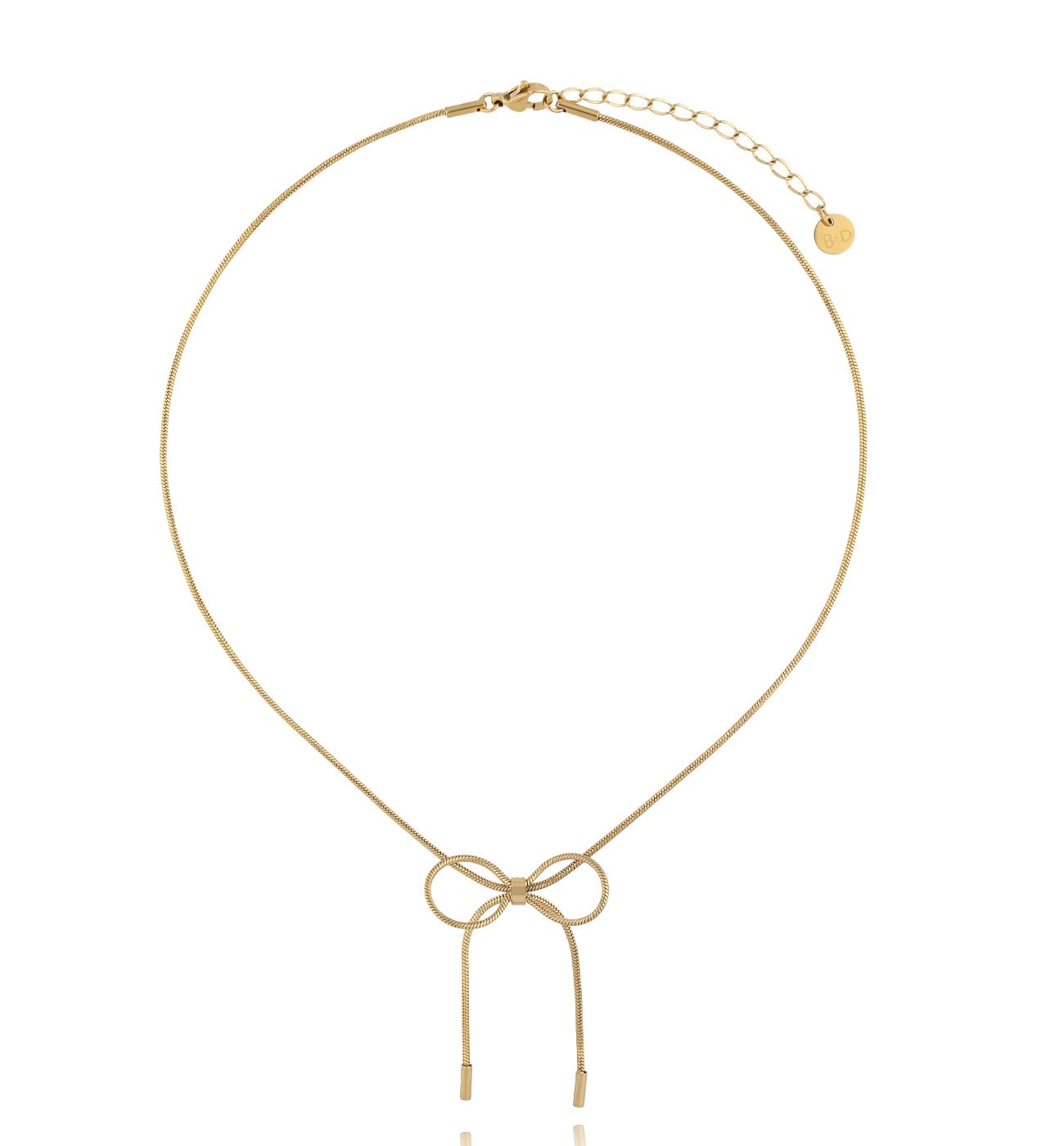 Naszyjnik z kokardką złoty NSY0518 - By Dziubeka