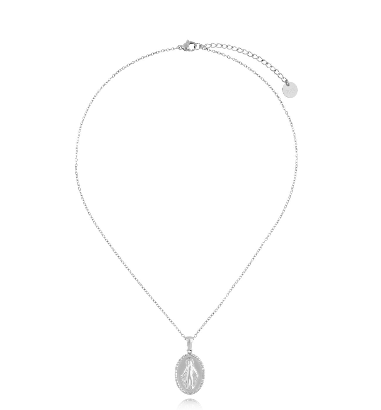 Naszyjnik srebrny z medalikiem Matka Boska NSA0797