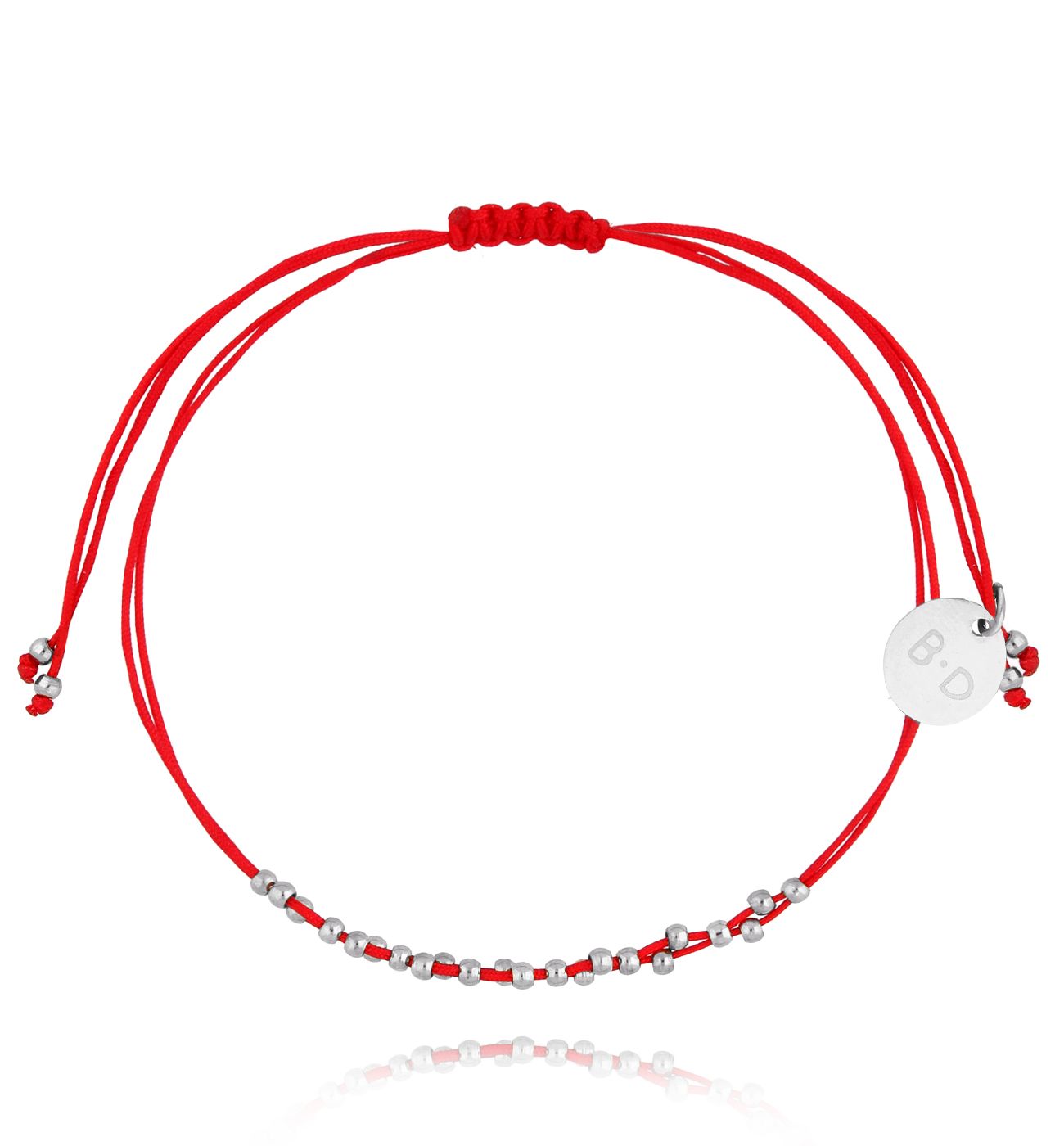 Bransoletka czerwono srebrna z kuleczkami Get Lucky BGL0895
