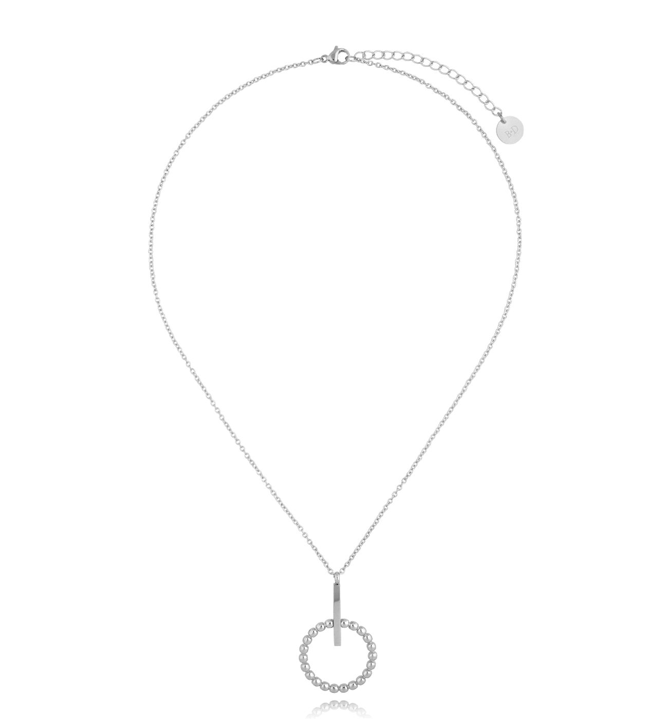 Naszyjnik srebrny krótki z okrągłą zawieszką Warrior - By Dziubeka