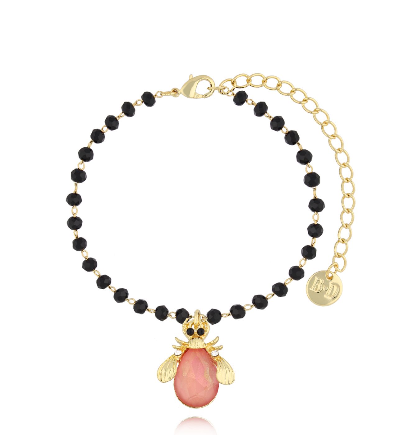 Bransoletka z brzoskwiniowym owadem Midnight BMI0187