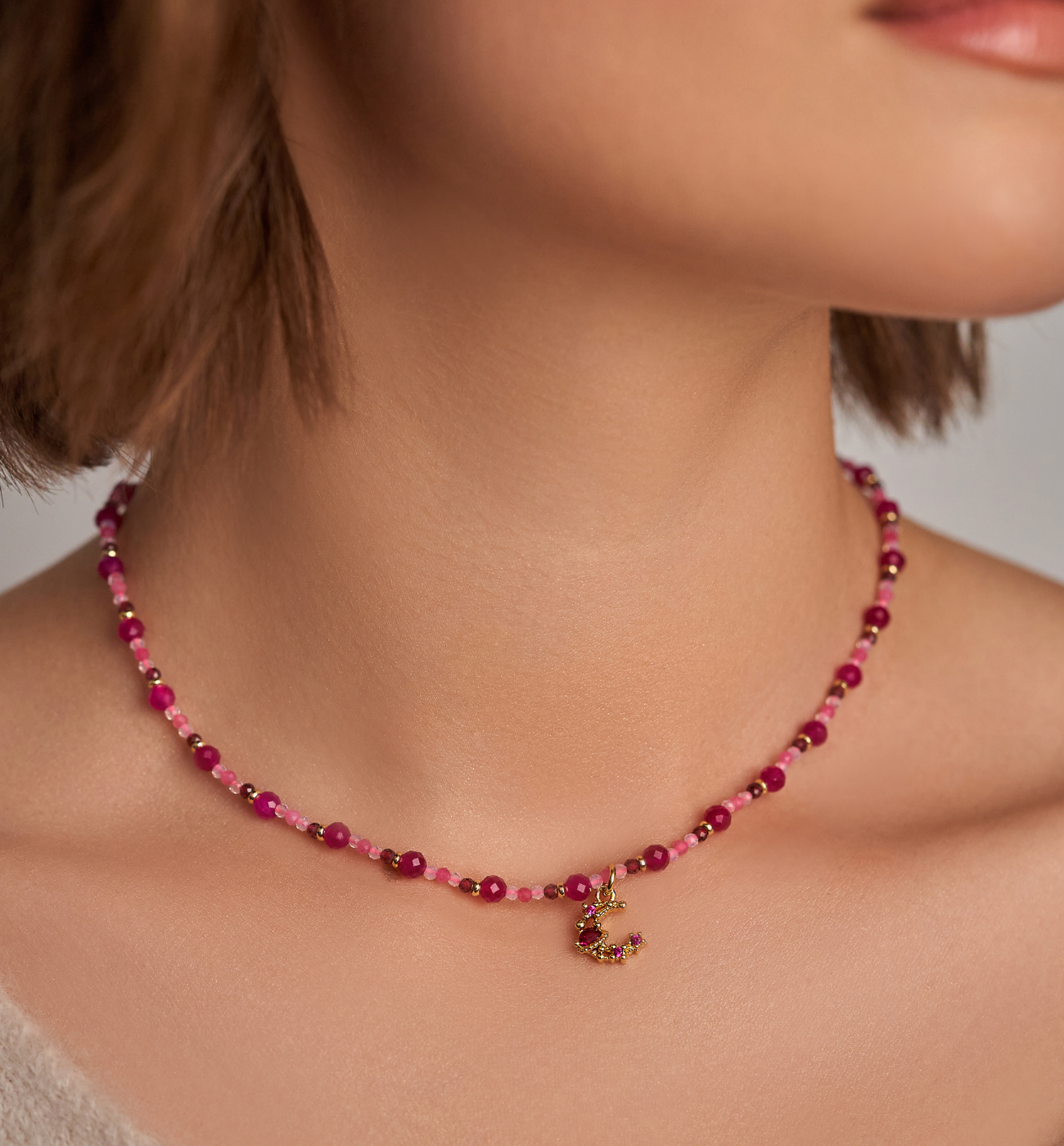 Naszyjnik z jadeitami i opalami Sarah NTW1147