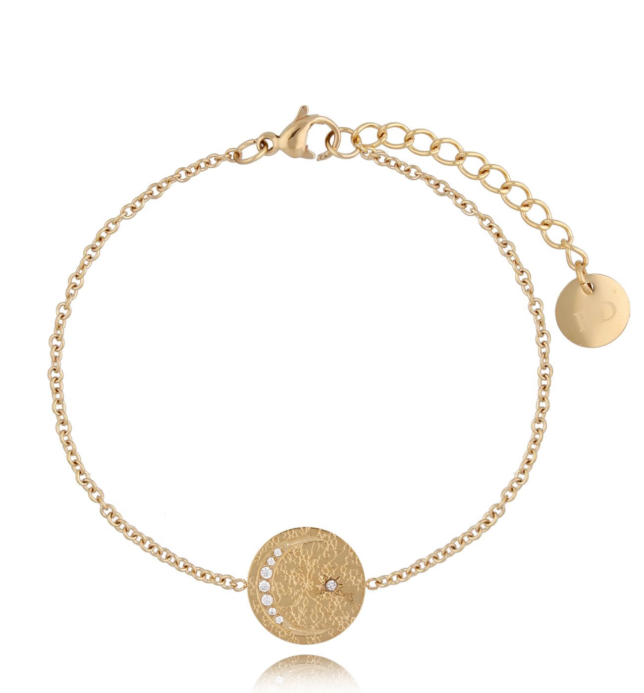 Bransoletka złota z księżycem i cyrkoniami Constellation BSA0209
