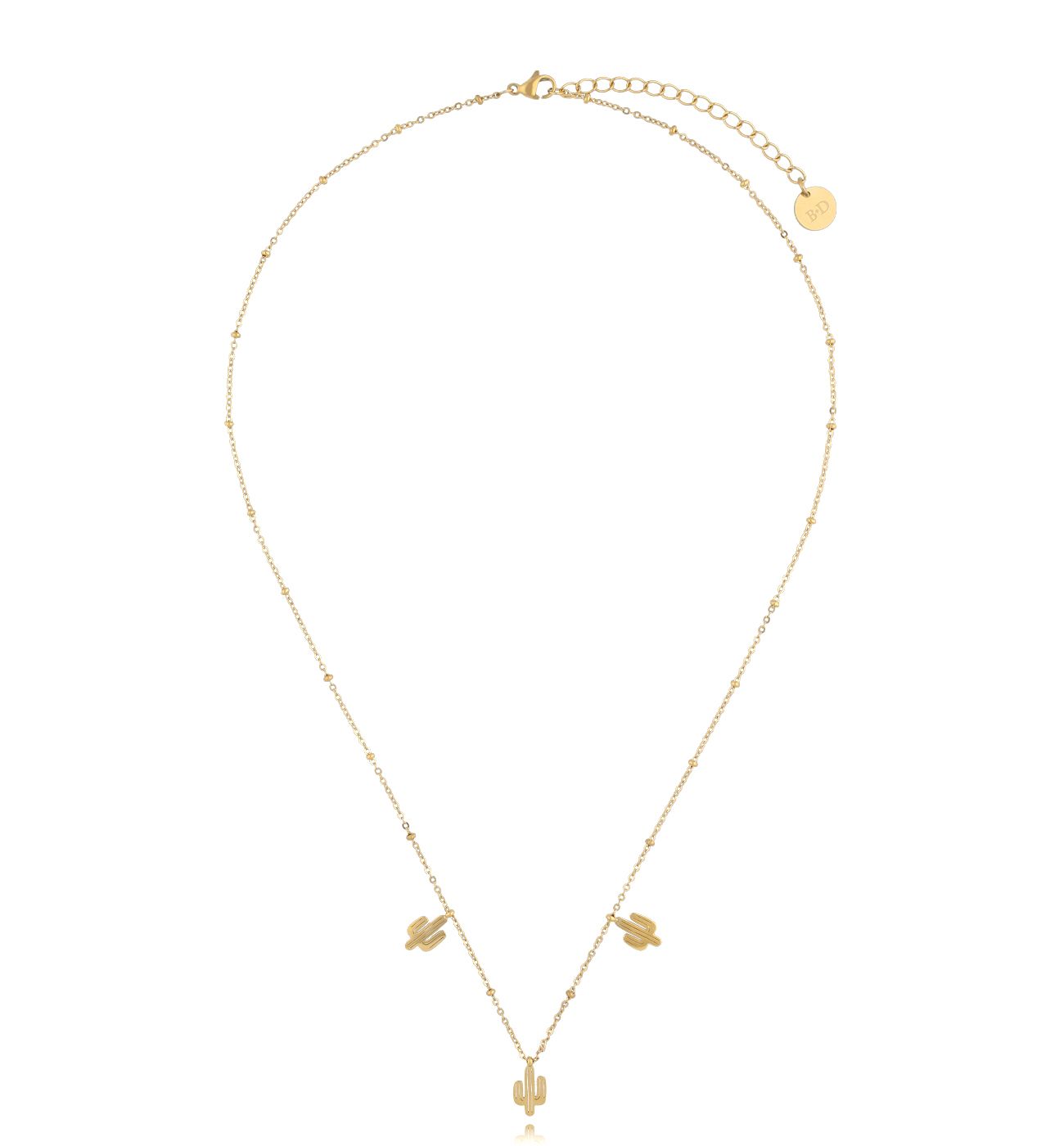 Naszyjnik złoty z kaktusami Serengeti - By Dziubeka