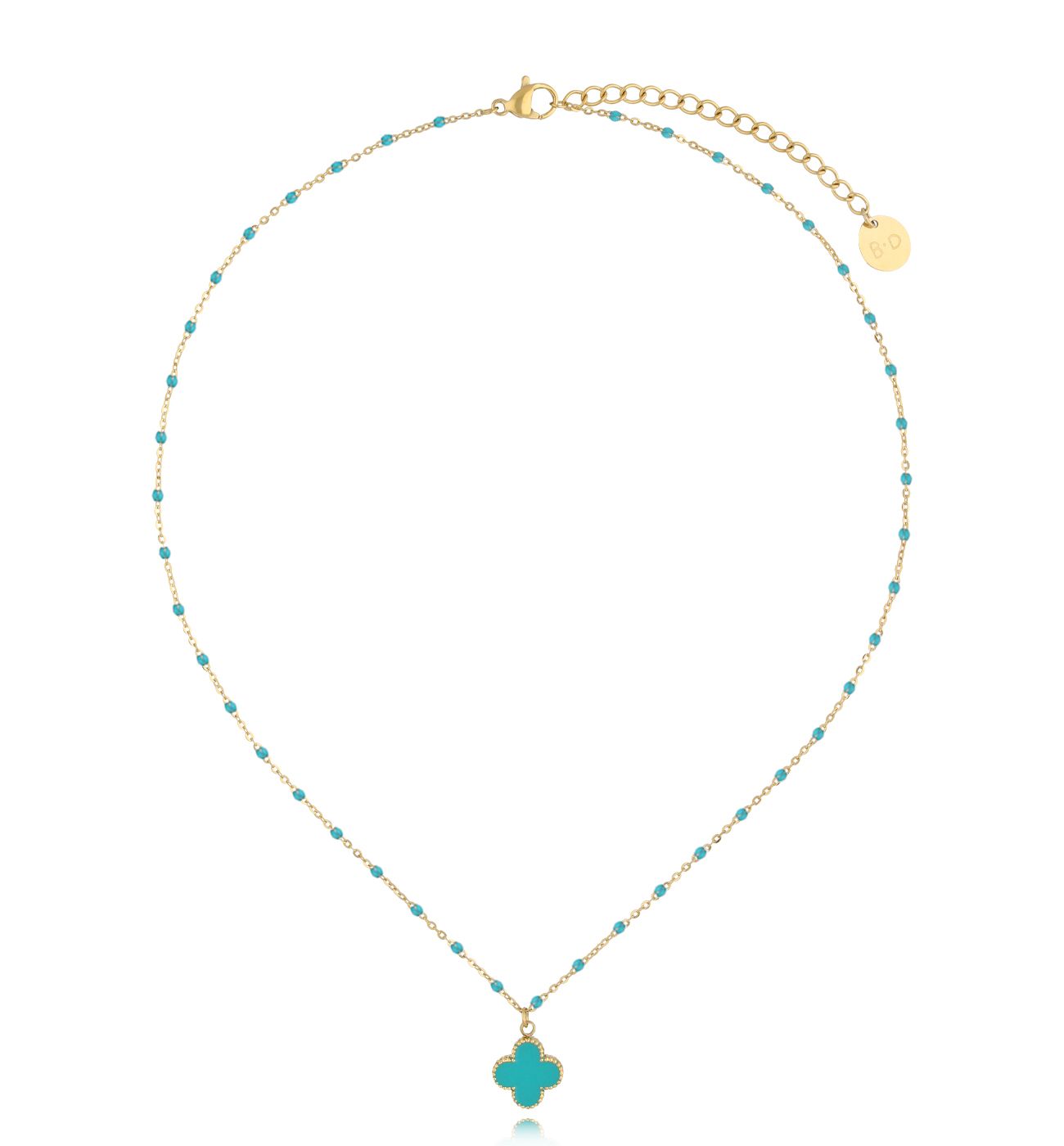 Naszyjnik z niebieską koniczynką Pequeño Trébol NSY0178