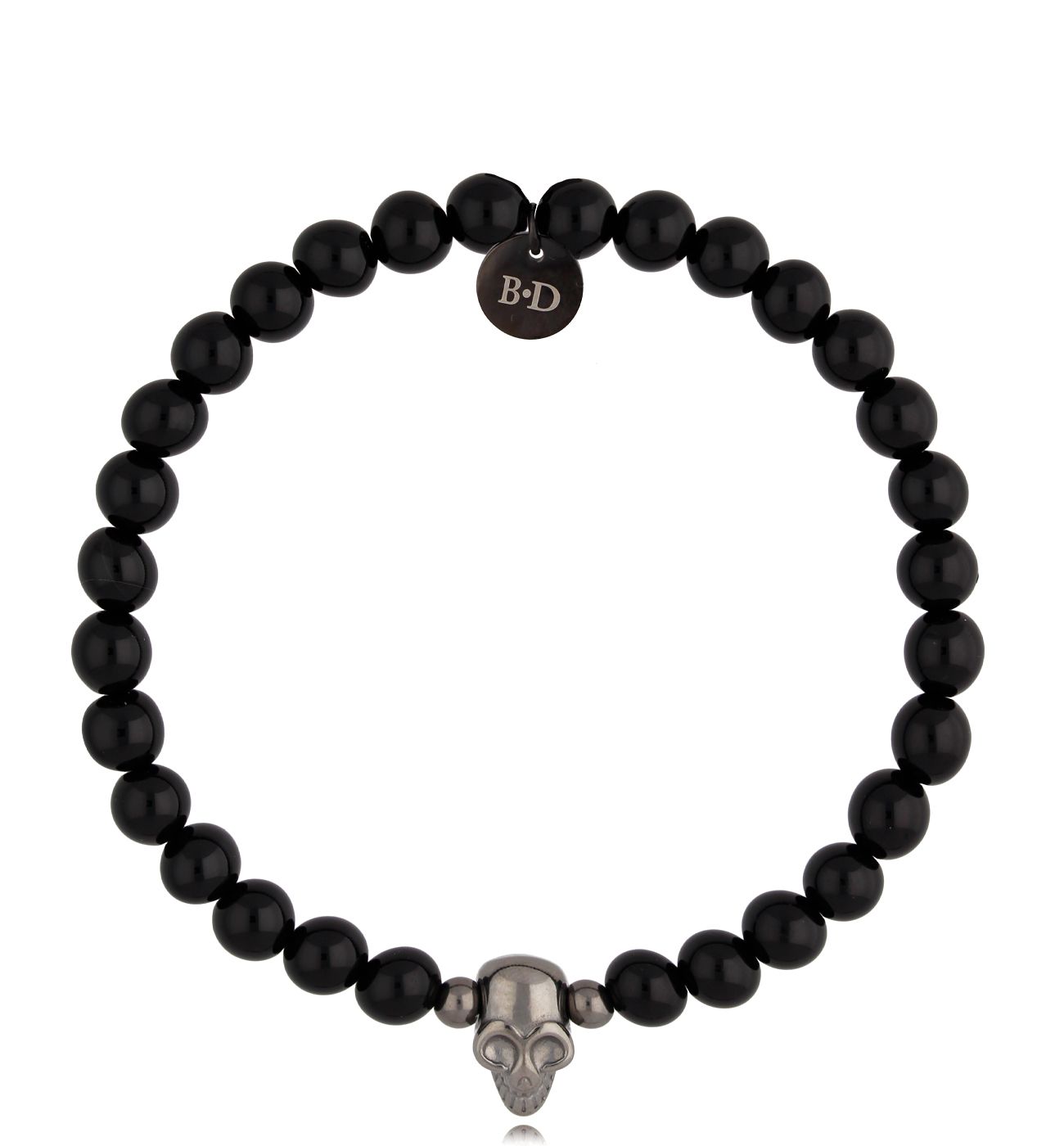 Bransoletka czarna z czaszką Cranio 07 - By Dziubeka