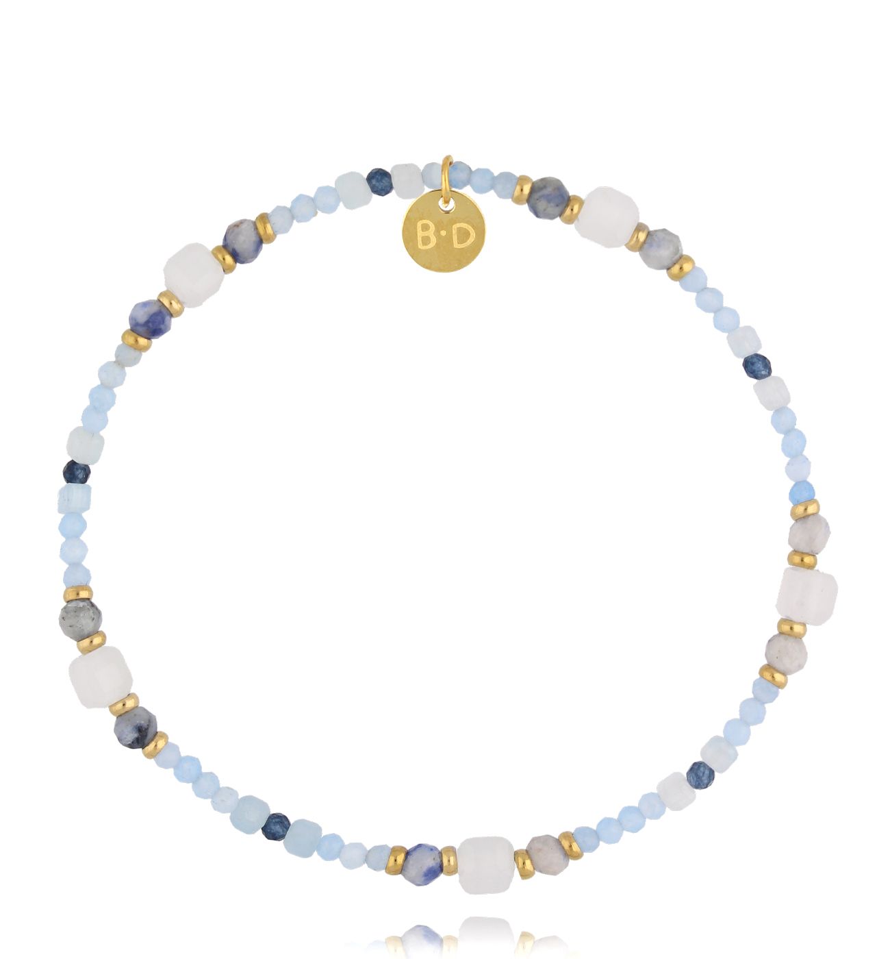 Bransoletka z akwamarynami i jadeitami - By Dziubeka