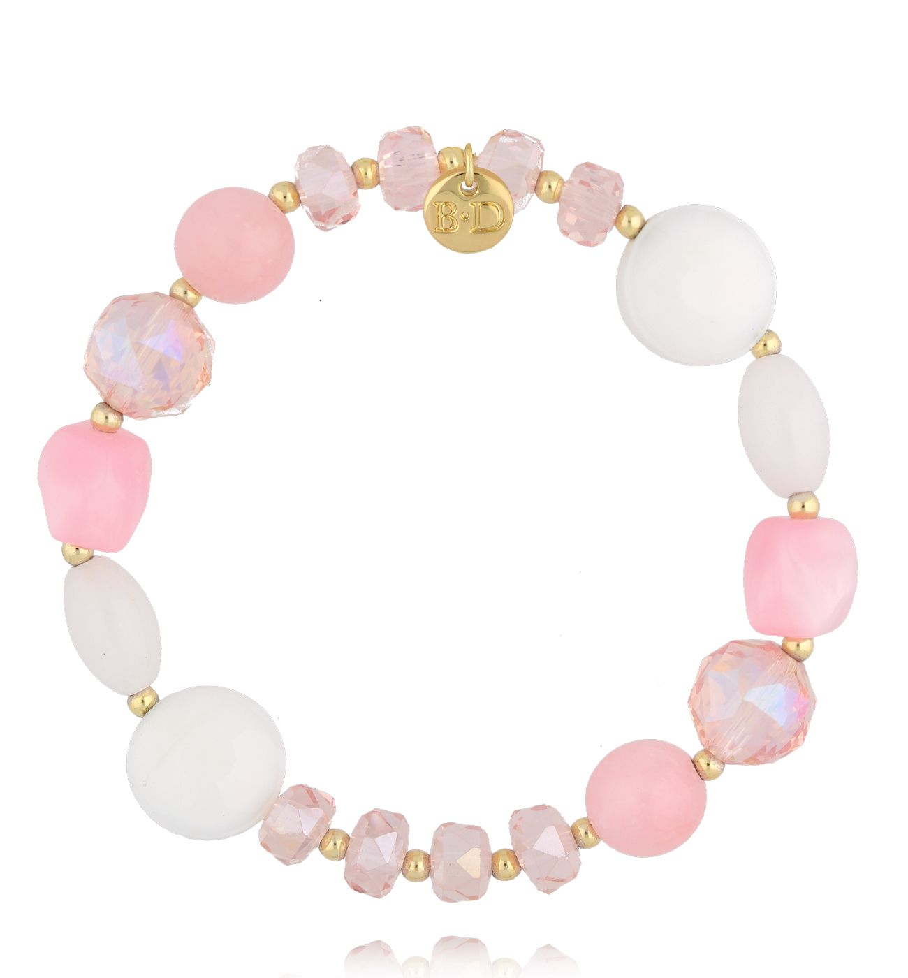 Bransoletka różowo biała - By Dziubeka