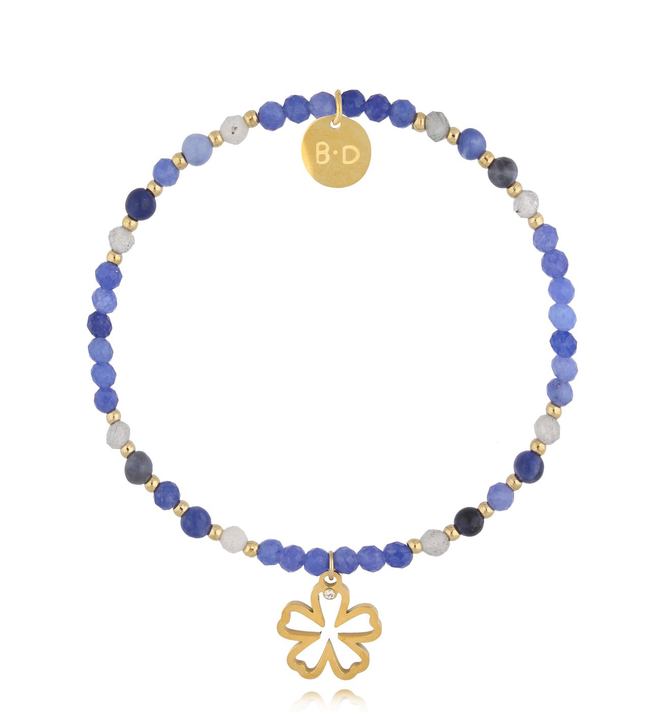 Bransoletka niebieska z kwiatuszkiem BTW2855